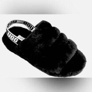 UGG Ladies' Fluff Yeah Slide - Black - 11 like new